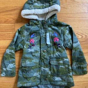 Old Navy Green Camouflage Kids Pea Coat size 4T